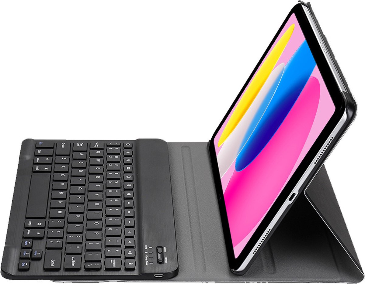 Hoesje - Geschikt voor Apple iPad 10 (2022) - 10.9 inch - 10e Generatie - Keyboard Book Cover - Toetsenbord Case - Hoes - Donkerblauw — cadeau in Telefoon & Tablet - foto 4