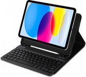 Buddi Zuna Hoes met Toetsenbord Geschikt voor Apple iPad 10.9 (2022) | Beschermhoes | Bluetooth 5.0 | met Penhouder | Magnetisch Uitneembaar Keyboard | Book Case met Standaard | Zwart