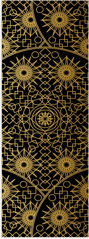 Poster Glanzend – Borden met Gouden Geometrische Print - 20x60 cm Foto op Posterpapier met Glanzende Afwerking