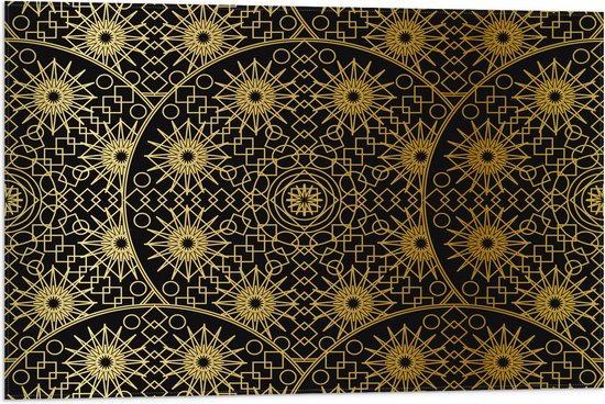 Vlag - Borden met Gouden Geometrische Print - 75x50 cm Foto op Polyester Vlag