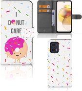 Smartphone Hoesje Motorola Moto G73 Bookcase met Quotes Donut Cadeautjes voor Meisjes
