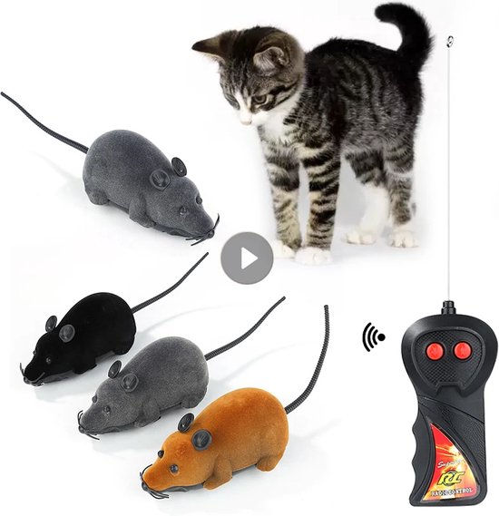 Souris radiocommandée - Pour Chats et Chiens - Avec télécommande - Jouets  pour chats 