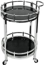 Bar Trolley Damari 50x50x78cm Met Zwart Glas