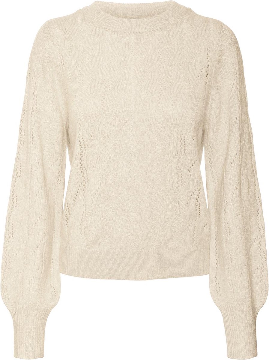 VERO MODA VMOPAL LS O-NECK BALLOON PULLOVER GA LOW Dames Trui - Maat XS