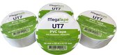 Megatape UT7 PVC tape 38mm x 33mtr. Wit. + Kortpack pen (021.0728)