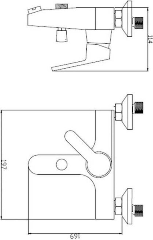 ROUSSEAU Mengkraan mechanisch bad en douche Molen bol