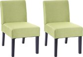 Set van 2 eetkamerstoelen MCW-F61, loungestoel, stof/textiel ~ groen