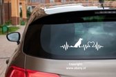 Golden retriever 3 x – autosticker - sticker voor raam auto deur muur laptop - heartbeat - rashondensticker - hondenlijn – hondenriem - Doglove - Abany quality design