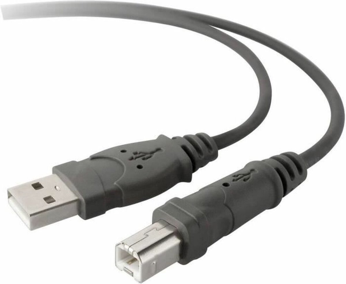 Belkin USB 2.0 A - USB 2.0 B, 3m USB-kabel USB A USB B Grijs