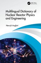 Boekomslag: Multilingual Dictionary of Nuclear Reactor Physics and Engineering. Twee handen houden een gloeiende, atoomachtige structuur vast. CRC Press.