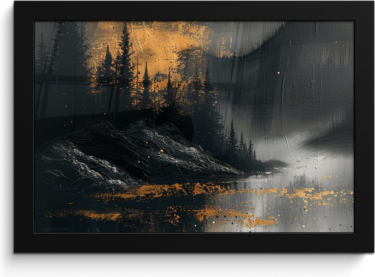 FrameYourWall Poster in lijst - Fotolijst 30x20 cm - Posters - Natuur - Abstract - Landschap - Modern - Posterlijst zwart - Decoratie - Wanddecoratie woonkamer - Muurdecoratie slaapkamer