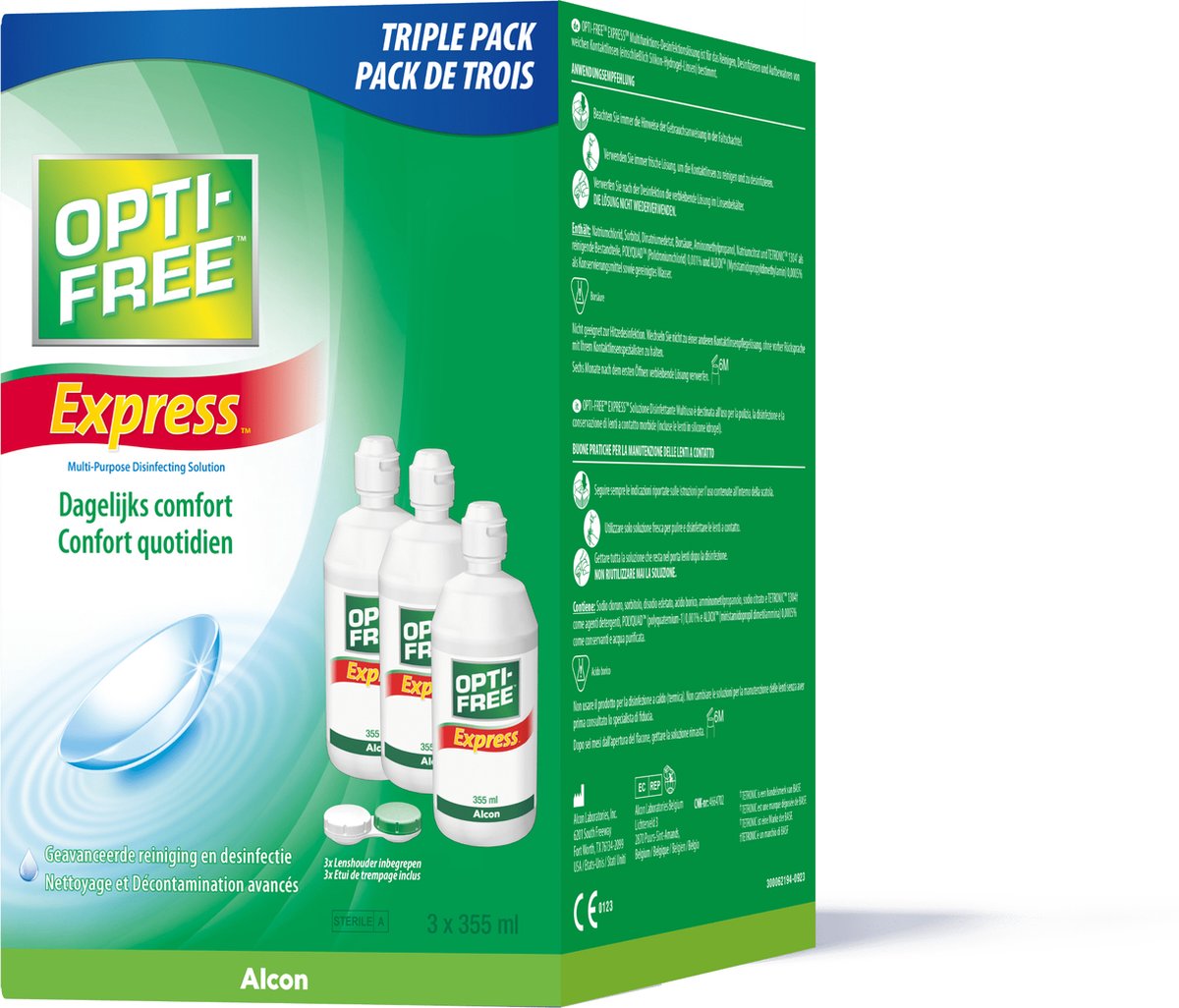 Goedkoopste OptiFree Express 3x355ml - lenzenvloeistof - zachte lenzen