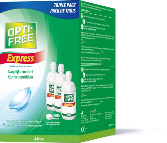 Foto: Optifree express 3x355ml lenzenvloeistof zachte lenzen