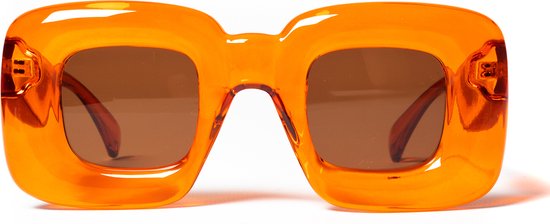 KIMU Retro Zonnebril Oversized - Dik Oranje Montuur - Zwarte Glazen - Dikke Rand Vintage Oversized Groot XL XXL Breed Bold Volume Big Large Thick Festival van KIMU — afbeelding 4