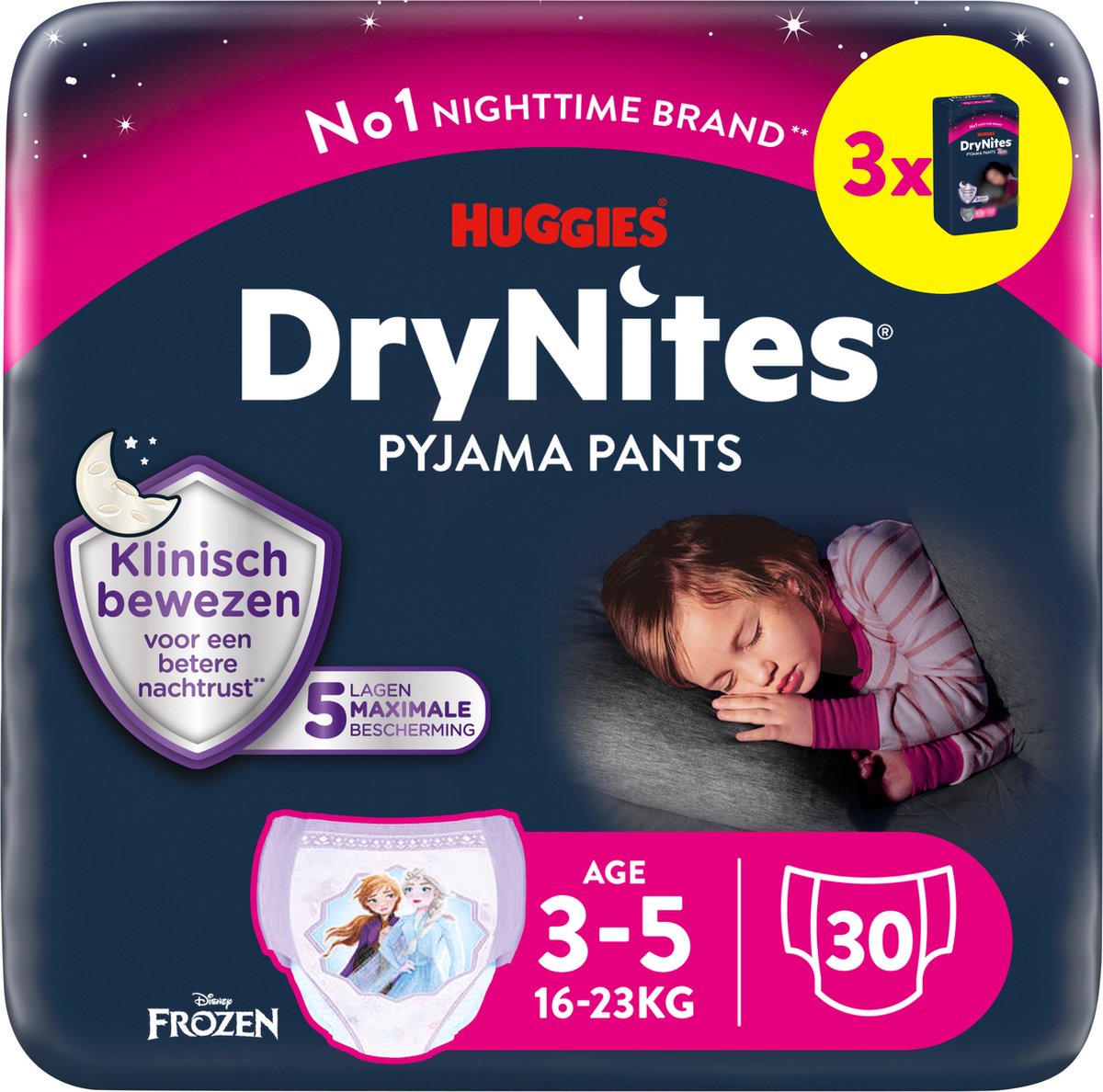 Goedkoopste Huggies DryNites luierbroekjes - meisjes - 3 tot 5 jaar (16 - 23 kg) - 30 stuks - voordeelverpakking