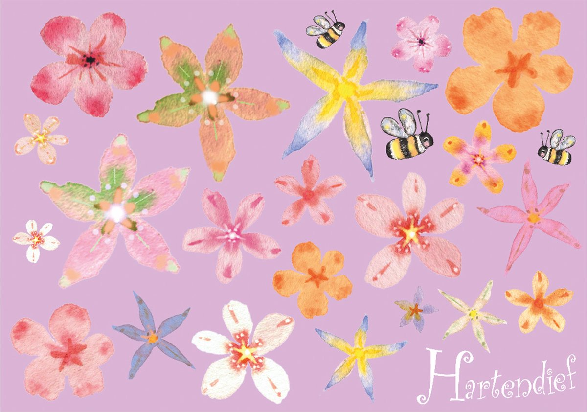 Bloemenwei muursticker | Voor Baby- & Kinderkamer | Geproduceerd in NL | Eigen Ontwerp | Hartendief Design | Muursticker | Sticker voor muur | Decoratiesticker | Herbruikbaar | Geprint op herplaatsbare stickerfolie