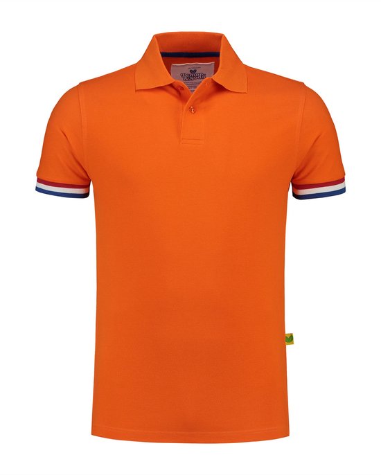 Oranje Heren Polo met Rood / Wit / Blauw vlag - Maat XL - EK WK Sport Koningsdag Koning F1 Formule 1