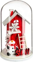 Dôme en Verres avec maison de Noël en bois, 12 cm