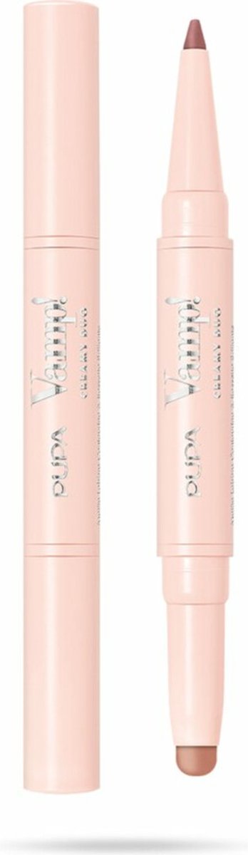 Goedkoopste PUPA Milano Vamp! Creamy Duo Lip Pencil & Shiny Lipstick 005 Deep Nude 0,8 gr