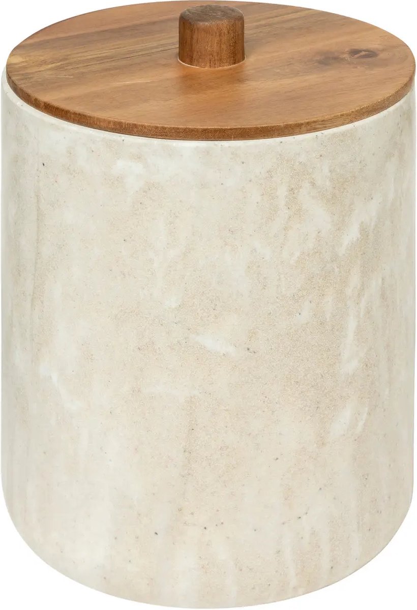 Goedkoopste 5Five Como Afvalemmer met deksel - Marmereffect - 5L - Beige