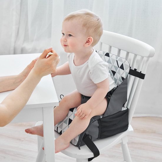 Zitverhoger stoel voor kinderen - inklapbaar - voor babyeten - tafelstoel - zitkussen met verstelbare riemen - voor outdoor camping van Deryan — afbeelding 4