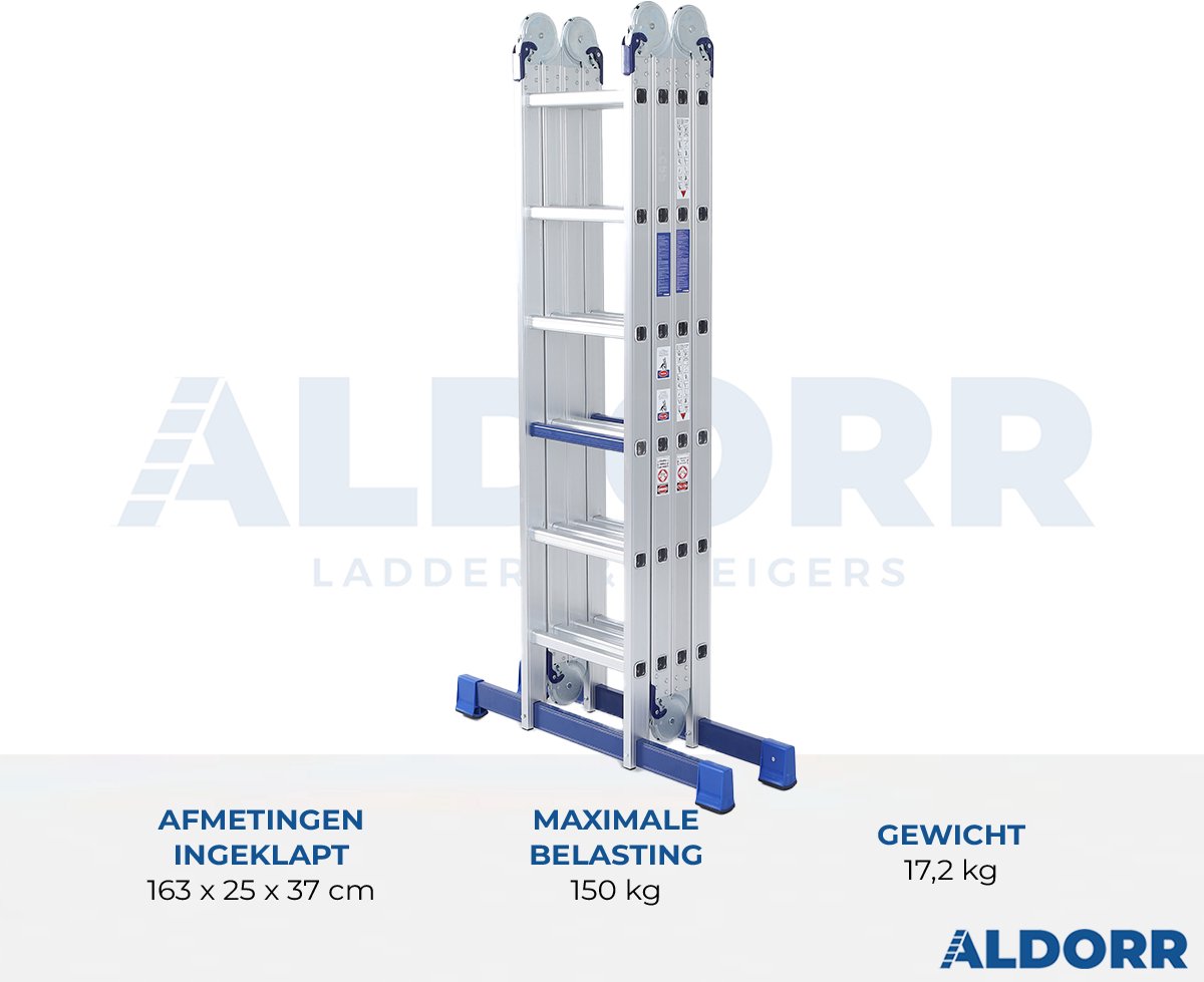 ALDORR Home - Vouwladder Aluminium 4 x 6 treden zonder platform - 3,10 meter – foto 4