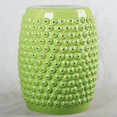 Fine Asianliving Keramische Kruk Groen Dots Handgemaakt D33xH46cm Keramiek Bijzettafel Porselein Stoel Tuinkruk