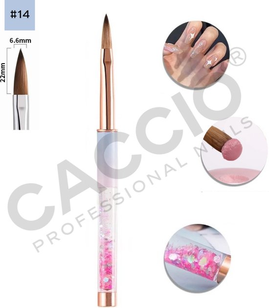 Foto: Caccio master pro kolinsky acryl penseel 14 rond acryl penseel acryl nagels nagel penseel manicurist premium kwaliteit penseel sculpting brush nagels nagel kwast acryl poeder acryl vloeistof nagel studio professioneel gebruik