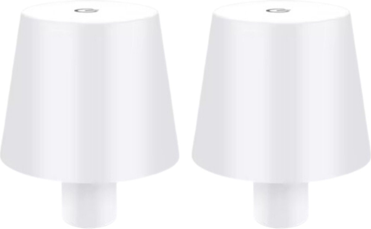Flessenlamp - 2 Stuks- Tafellamp - Flessenlamp Wit - Wit - Usb-C Oplaadbaar - Oplaadbare Tafellamp - Warm wit - Touch Dimbaar - LED