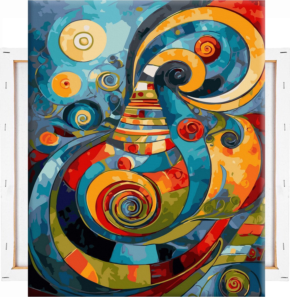 Schilderen Op Nummer Volwassenen DIY Paint By Number Compleet Hobby Pakket op Frame met Vernis - ®Arty Bee - Spiral Abstract Fantasy 40x50cm — afbeelding 8