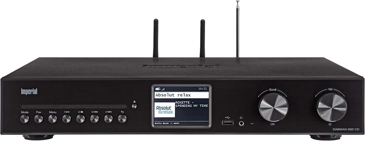 Imperial DABMAN i560 CD DAB+ en internetradio reciever - 2x 30Watt - Wi-Fi - Ethernet - zwart