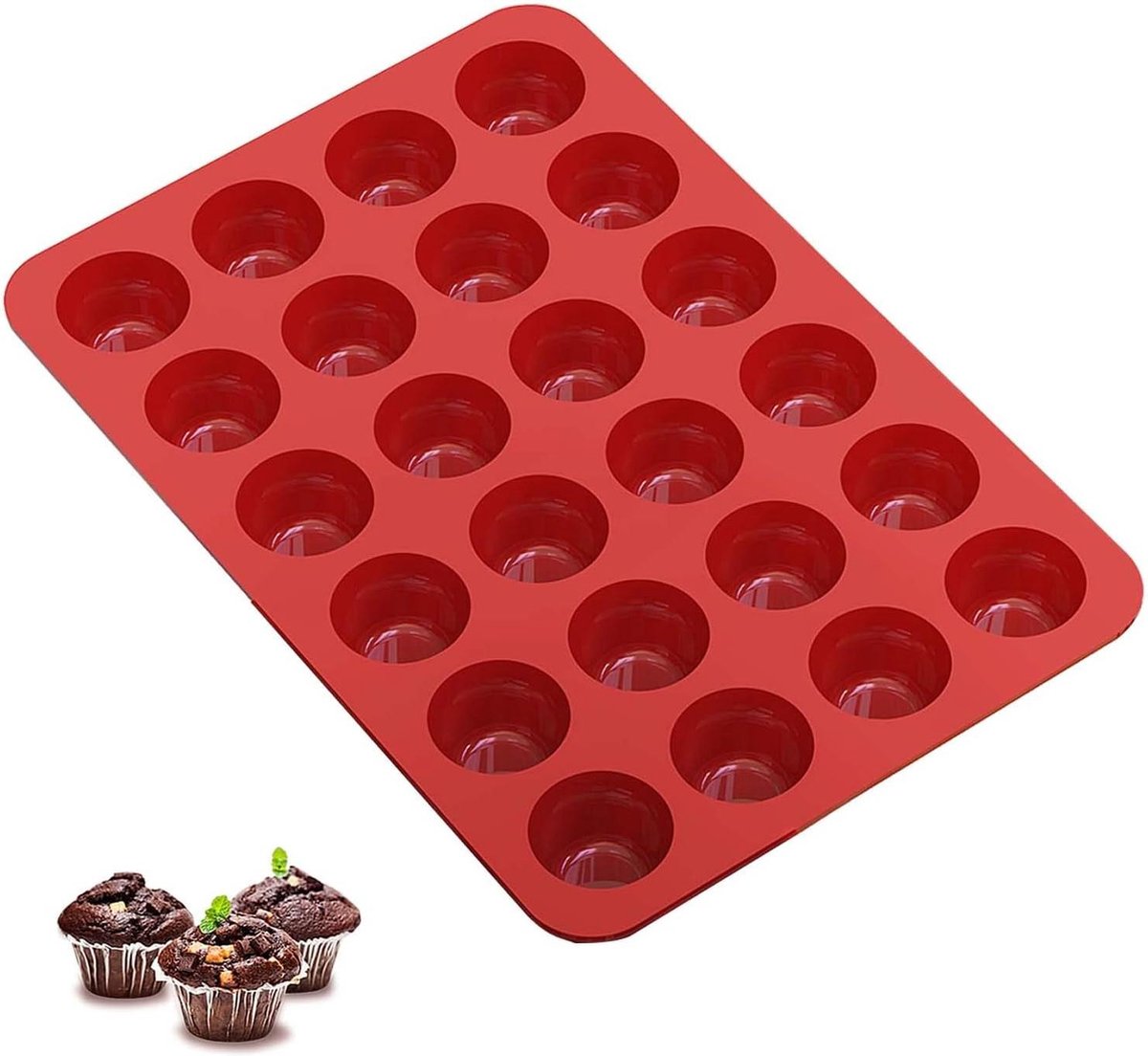 Mini muffinvorm voor 24 stuks siliconen cupcakevormen anti-aanbak keukengerei