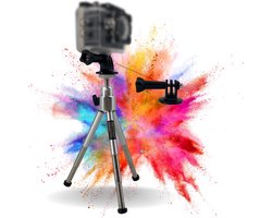 TronicXL Mini Statief 2-delig geschikt voor DJI, Osmo, GoPro, Hero, Hero+, 3, 4, 5, 6, 7, 8, 9, 10, 11, 12, 13, Session - Action Cam Tripod - Camerastatief inclusief houder - adapter – Tripod10