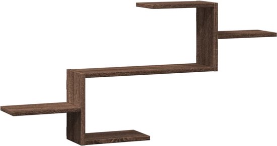 vidaXL - Étagère murale - 104x15x49 - cm - décorée - bois - marron - chêne