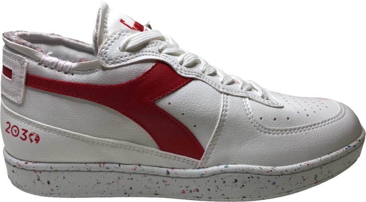 Diadora Heritage - Mi Basket Row Cut 2030 - Mt 39 - Veter sneakers - Vegan - Wit/rood