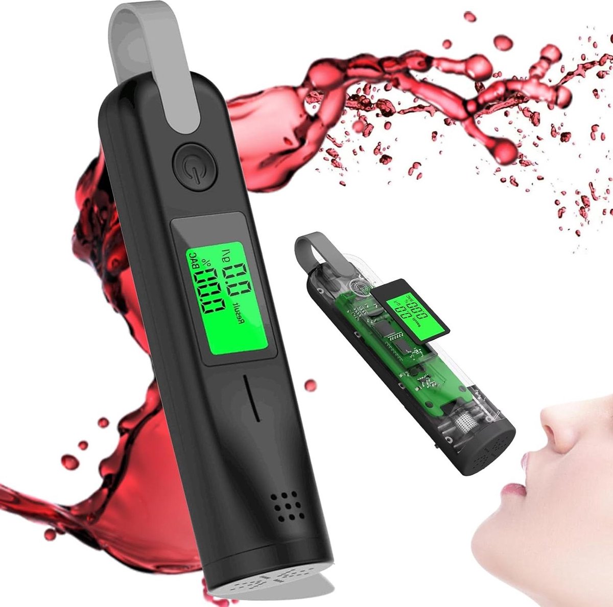Goedkoopste LCD Alcohol Breathalyzer Portable Breath Analyzer - Non-Contact Alcohol Tester for Home and Car Use alcohol testers