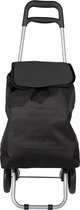 Bol.com Boodschappentrolley tas op wielen - Shop and Go - zwart - 92 x 35 x 28 cm - 40 liter aanbieding