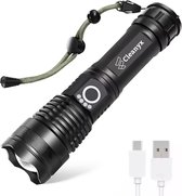 Bol.com Cleanyx Oplaadbare Militaire Zaklamp - LED Zaklamp USB-C Oplaadbaar - 3000 Lumen - Duurzaam en Waterdicht - 26650 Batter... aanbieding