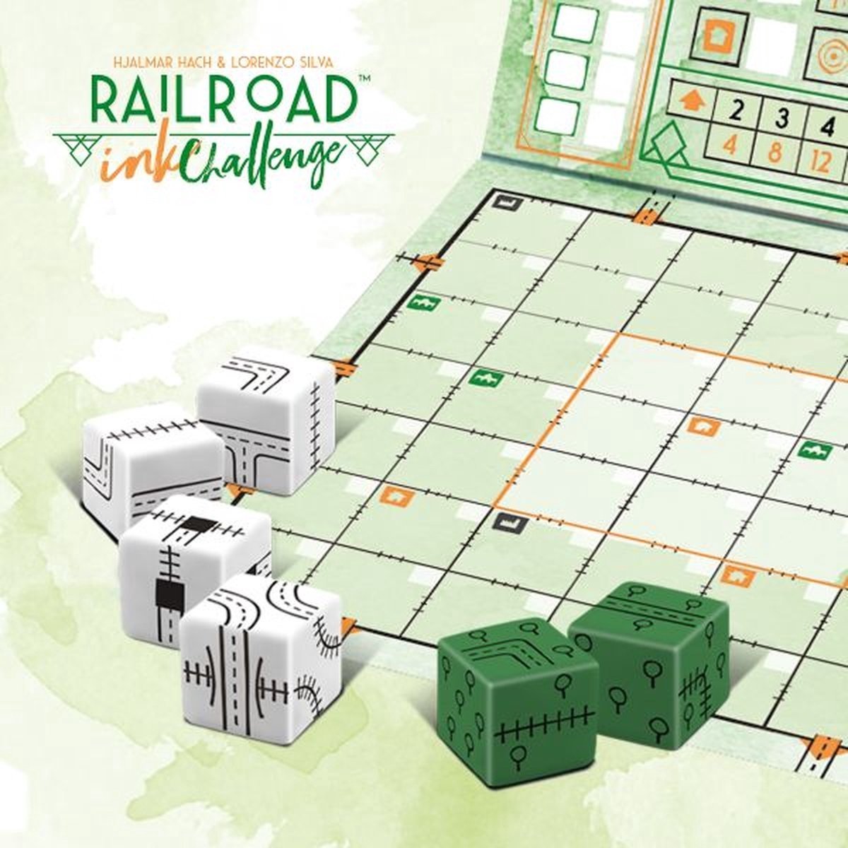 White Goblin Games Dobbelspel Railroad Ink Groen 24-delig (nl)