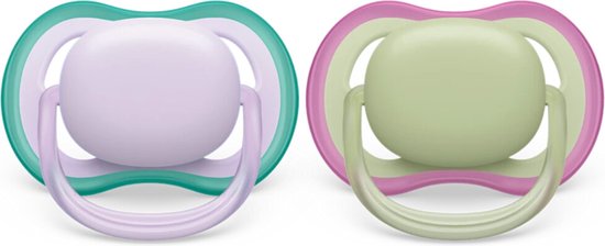 Philips Avent Ultra Air Fopspeen 0-6 mnd Paars Groen 2 stuks