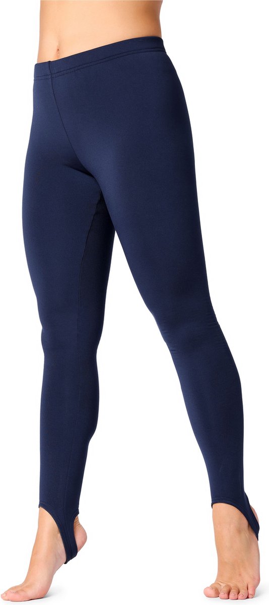 Bellivalini Dames Thermische Legging met Stijgbeugels - Sport - Vrijetijdsbroek - Lang - Sporbroek - met Pluizige Voering - BLV-BLV50-274-LE - Donkerblauw - L