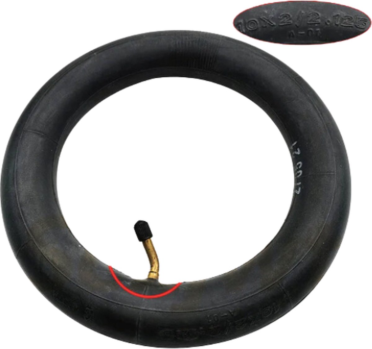 10X2 Binnenband 45° graden - 10x2.5 - 10x2.125 - 45 graden - ventiel - butyl rubber - Binnenband met ventiel op 45 ° |10X2 oF 10X2,125 | Elektrische step | Elektrische kickscooter | Ninebot Segway, Inokim of andere elektrische scooters| Accessoires