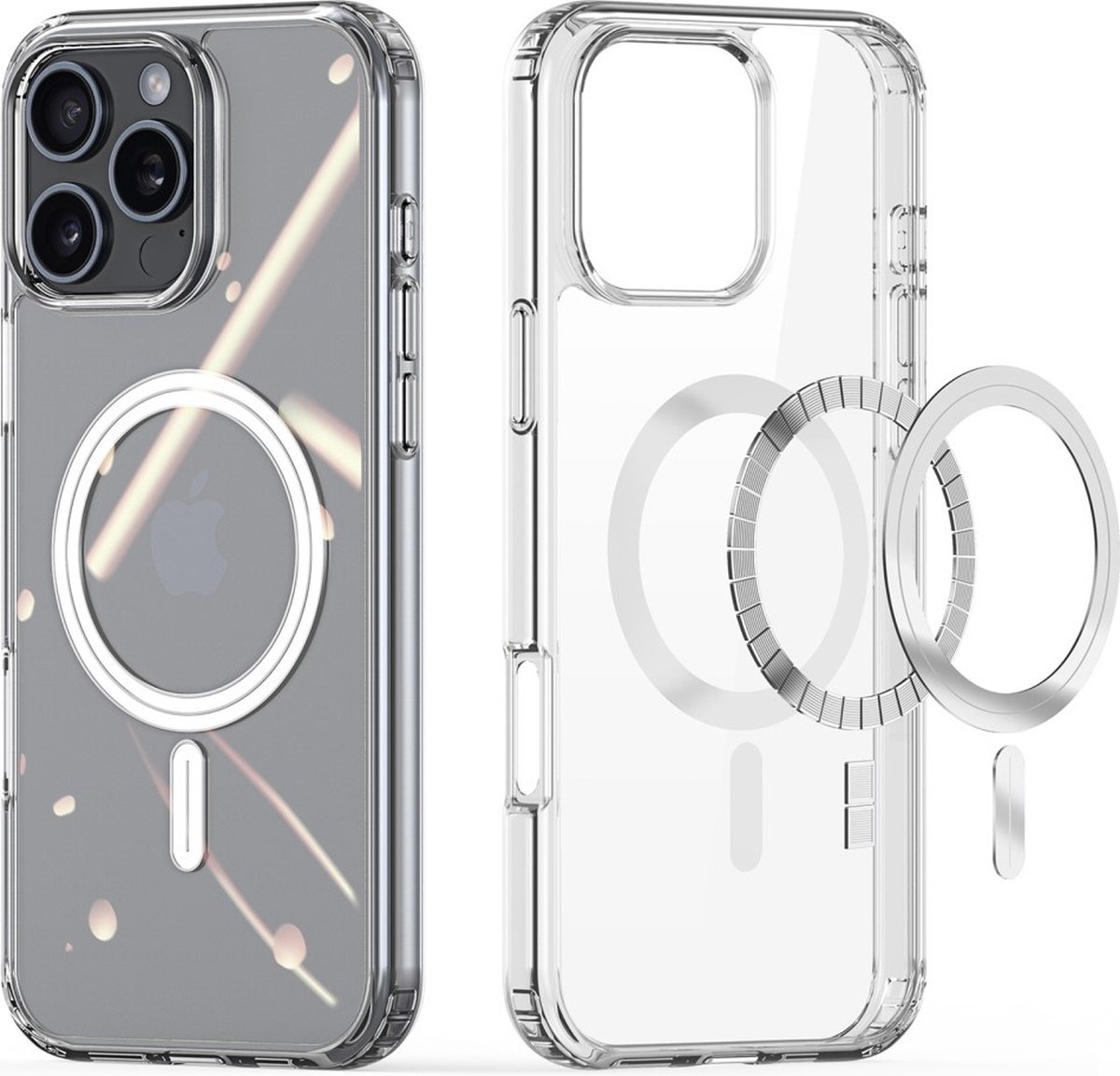 Dux Ducis Geschikt voor iPhone 16 Pro hoesje - magnetisch backcover - Bayer Transparant