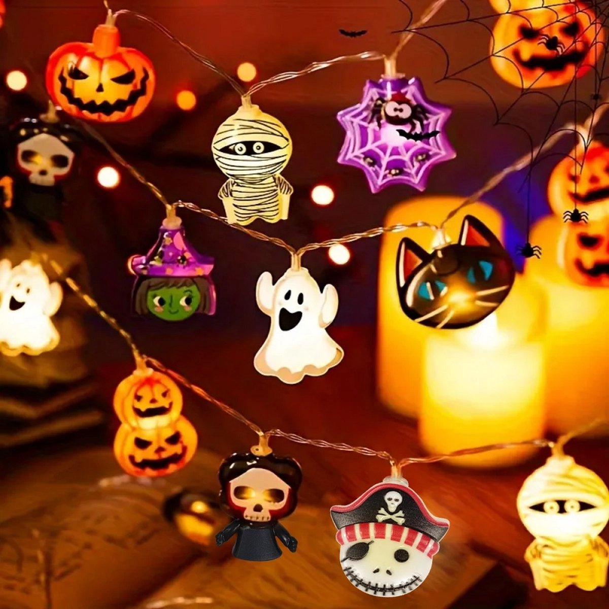 Halloween Versiering Lichtsnoer op Batterijen - 3 Meter - LED Verlichting