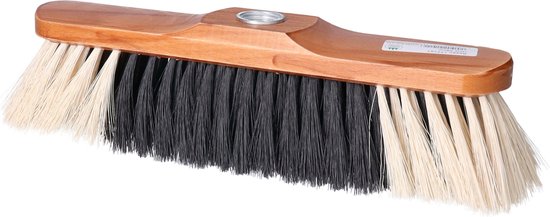 Houten binnenbezem 28 cm inclusief metalen telescoopsteel zwart/bruin 80 - 130 cm - Zachte kamerbezems van Sorbo — afbeelding 2