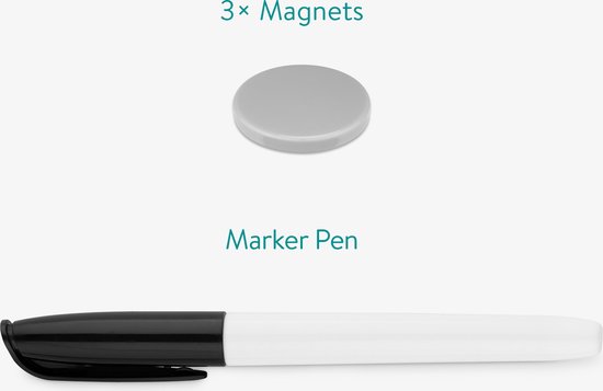 Navaris magnetisch whiteboard met weekplanner - Magneetbord inclusief marker en magneten - 60 x 45 cm - Memoboard voor 4 weken planning