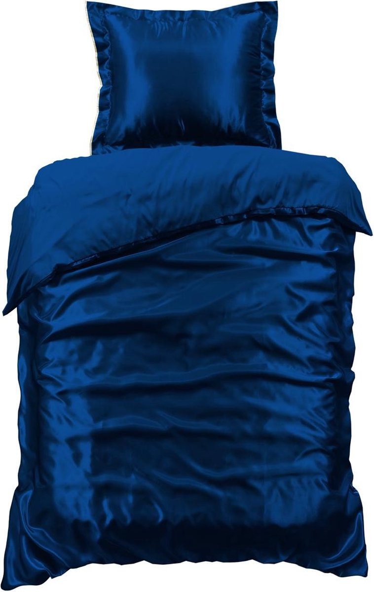 Beauty Silk Dekbedovertrek - 140x200/220 - Glans Satijn - Navy