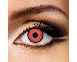 Partylens® kleurlenzen - Miracle Red - jaarlenzen met lenshouder - partylenzen
