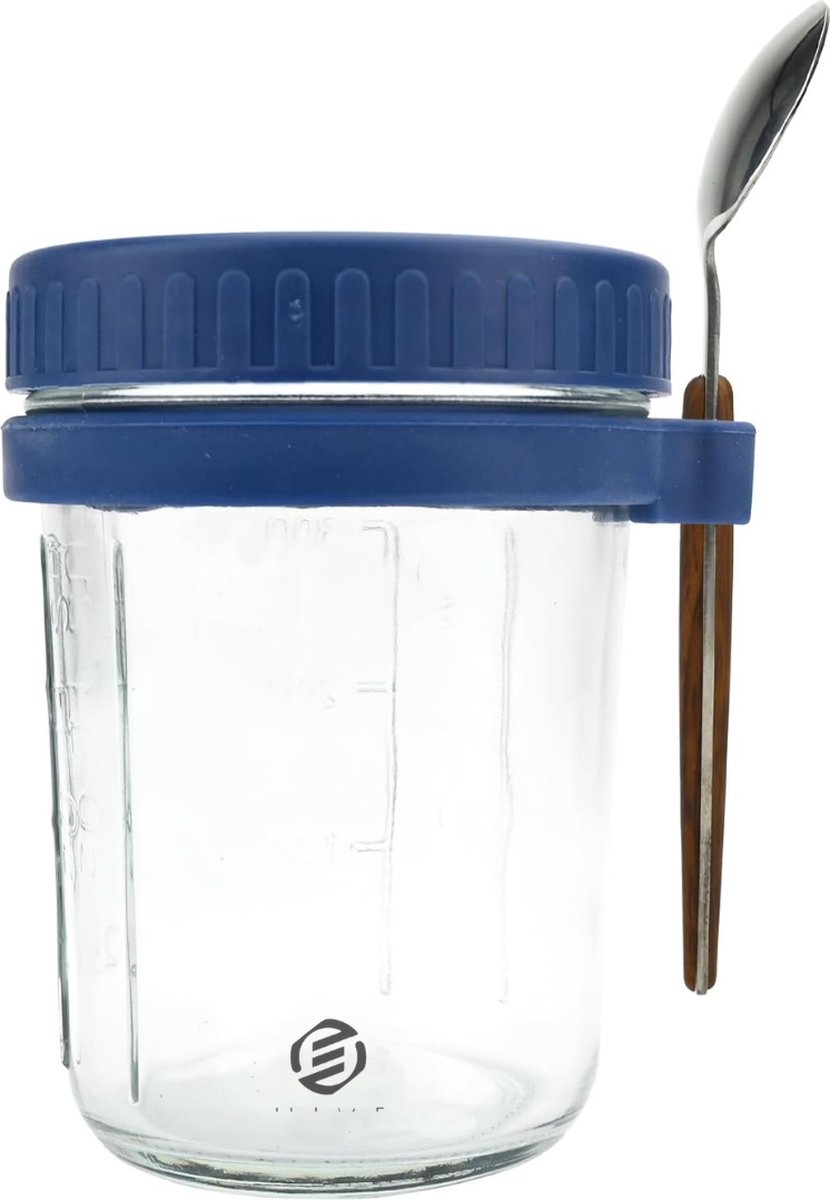 Equivera Overnight Oats Potjes - Muesli Beker - Mason Jar - Havermout - Set - Must have voor jouw ontbijt