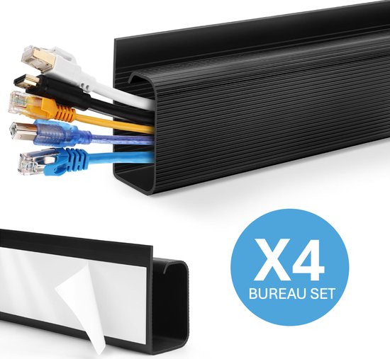 Noble Bureau kabelgoot - Kabel Organiser - 4x 40cm set -...